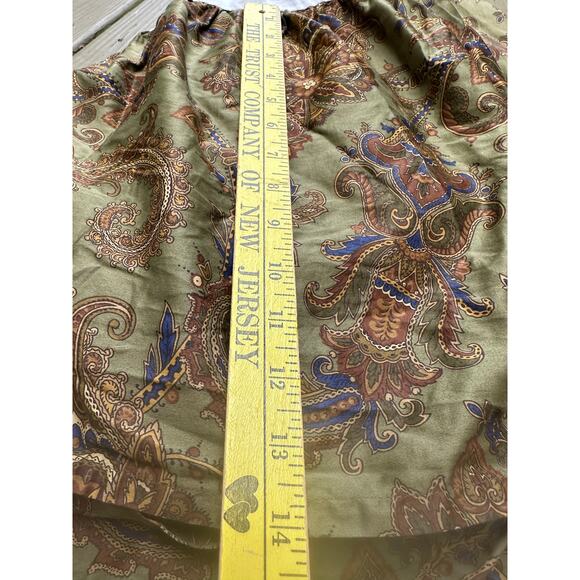 Ralph Lauren  Chaps  Beekman Place Queen Bedskirt Green & Brown Paisley - Picture 4 of 9